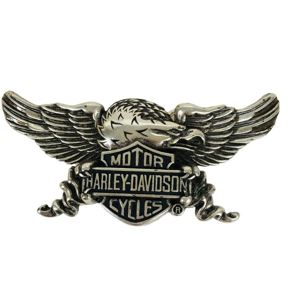 Harley-Davidson Silver and Black Belt Buckle